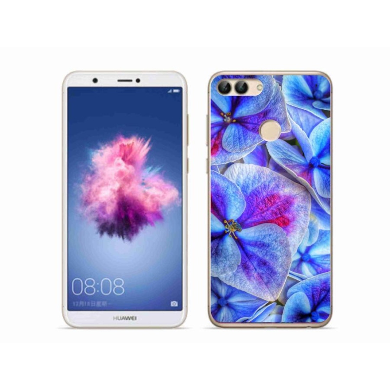Gelový kryt mmCase na mobil Huawei P Smart - modré květy 1
