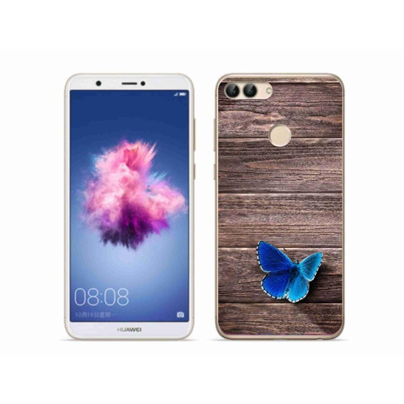 Gelový kryt mmCase na mobil Huawei P Smart - modrý motýl 1