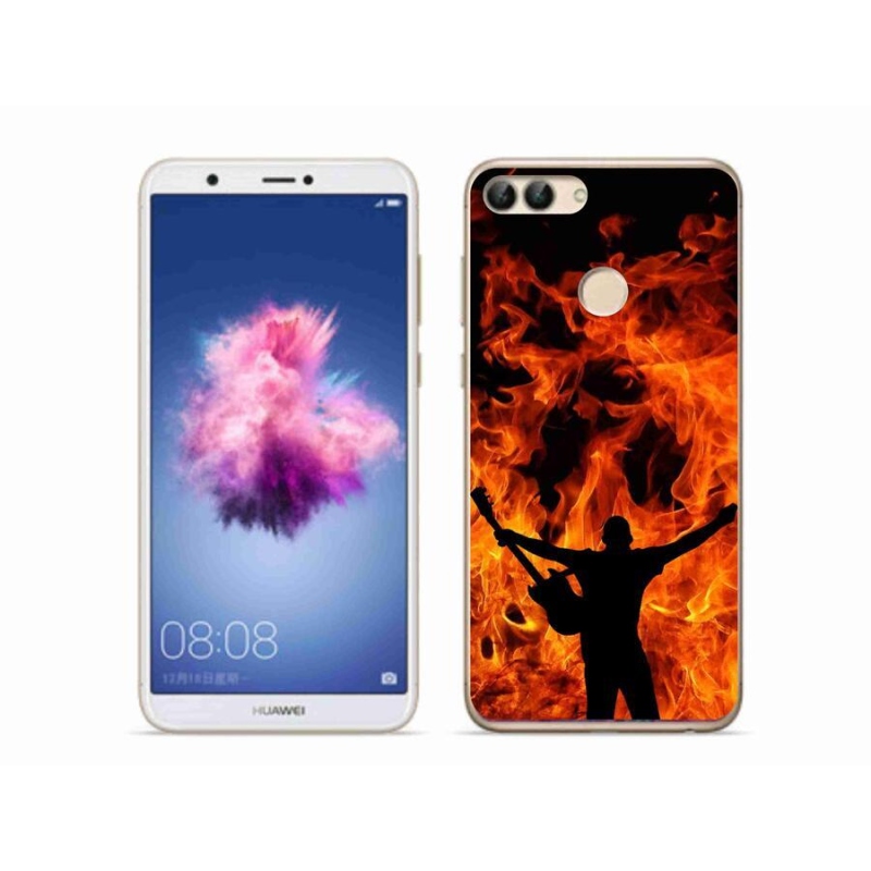 Gelový kryt mmCase na mobil Huawei P Smart - muzikant a oheň
