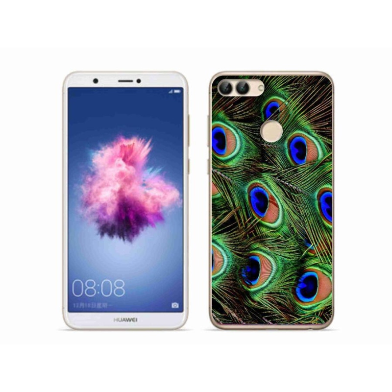Gelový kryt mmCase na mobil Huawei P Smart - paví peří