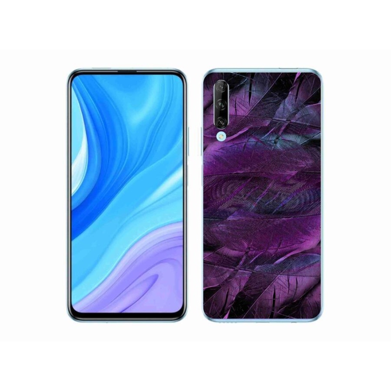Gelový kryt mmCase na mobil Huawei P Smart Pro (2019) - fialová pírka