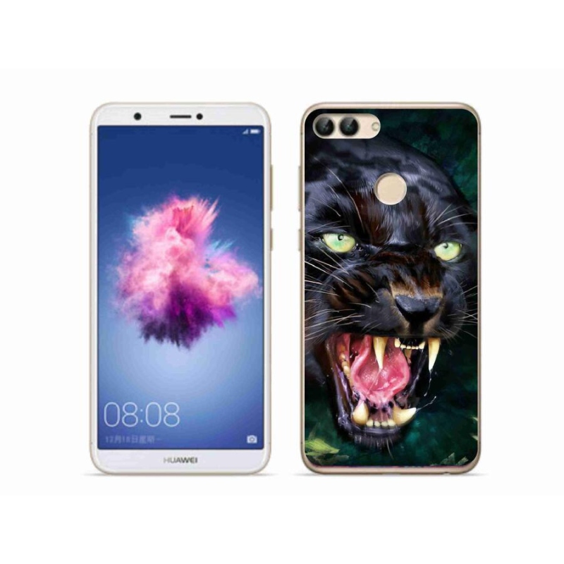 Gelový kryt mmCase na mobil Huawei P Smart - rozzuřený černý panter