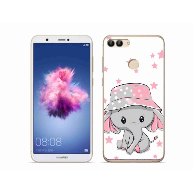 Gelový kryt mmCase na mobil Huawei P Smart - růžový slon