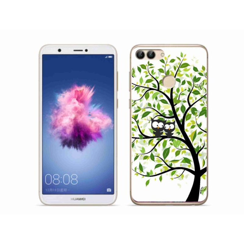 Gelový kryt mmCase na mobil Huawei P Smart - sovičky na stromě