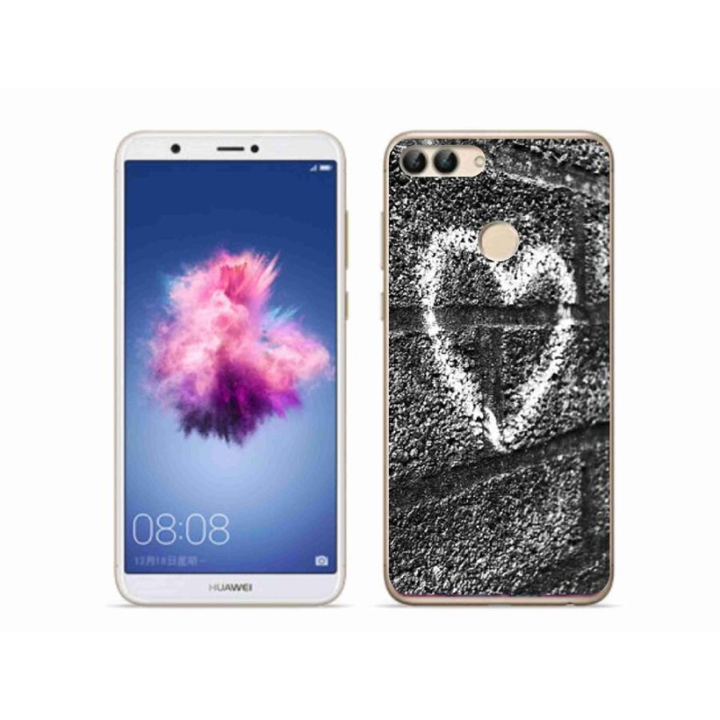 Gelový kryt mmCase na mobil Huawei P Smart - srdce na zdi