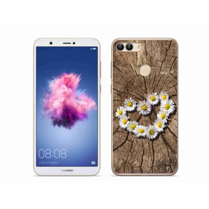 Gelový kryt mmCase na mobil Huawei P Smart - srdce z kopretin
