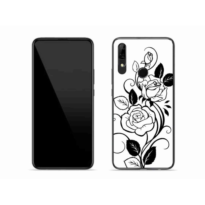 Gelový kryt mmCase na mobil Huawei P Smart Z - černobílá růže
