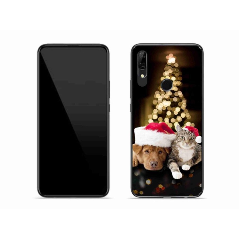 Gelový kryt mmCase na mobil Huawei P Smart Z - vánoční pes a kočka