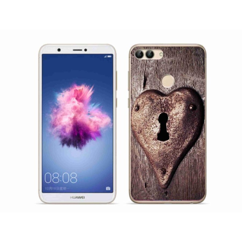 Gelový kryt mmCase na mobil Huawei P Smart - zámek ve tvaru srdce