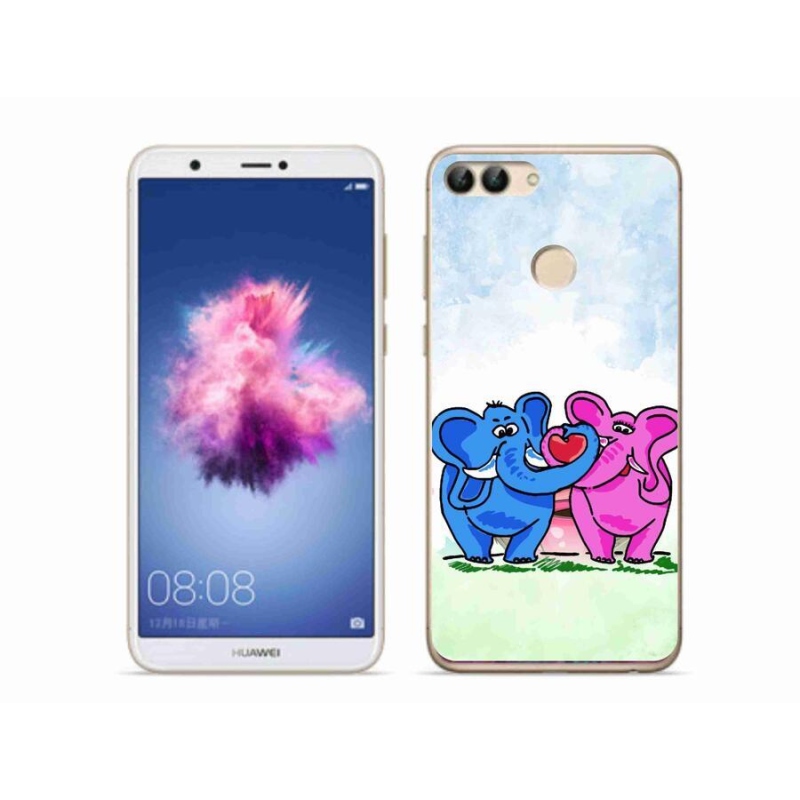 Gelový kryt mmCase na mobil Huawei P Smart - zamilovaní sloni