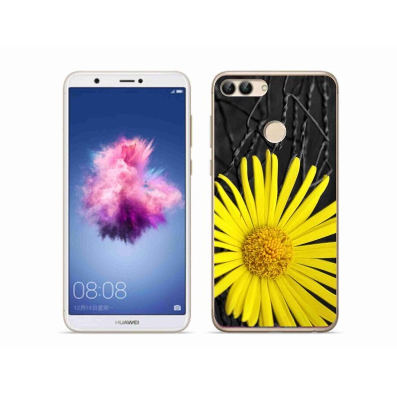 Gelový kryt mmCase na mobil Huawei P Smart - žlutá květina