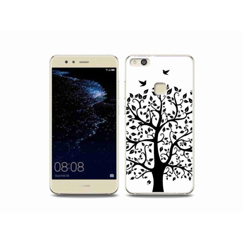 Gelový kryt mmCase na mobil Huawei P10 Lite - černobílý strom