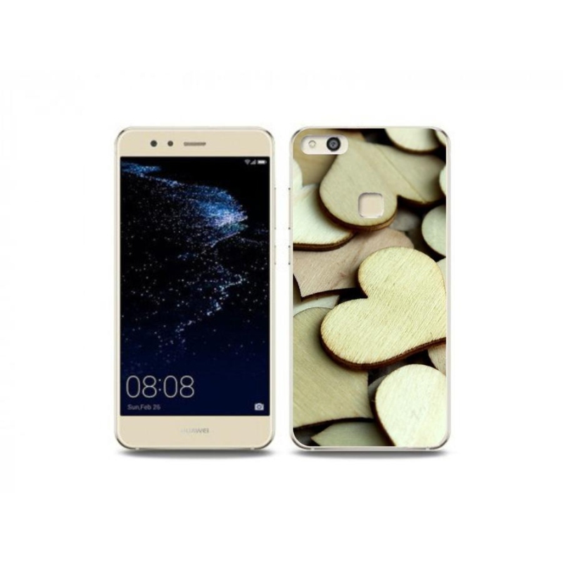 Gelový kryt mmCase na mobil Huawei P10 Lite - dřevěná srdíčka