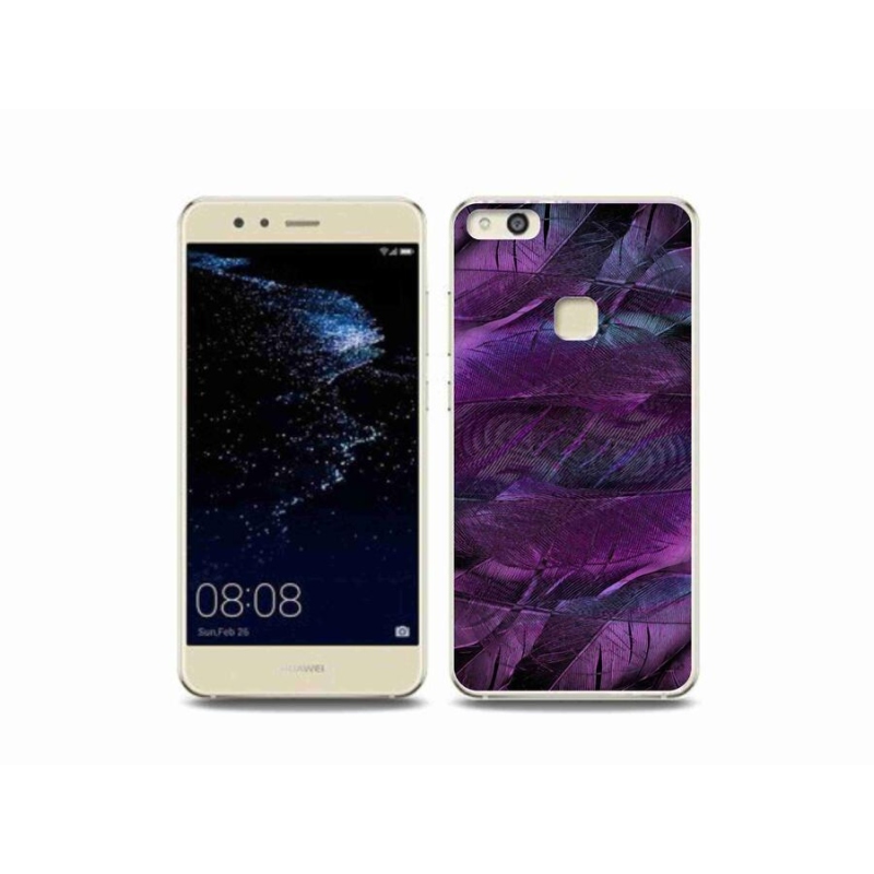 Gelový kryt mmCase na mobil Huawei P10 Lite - fialová pírka