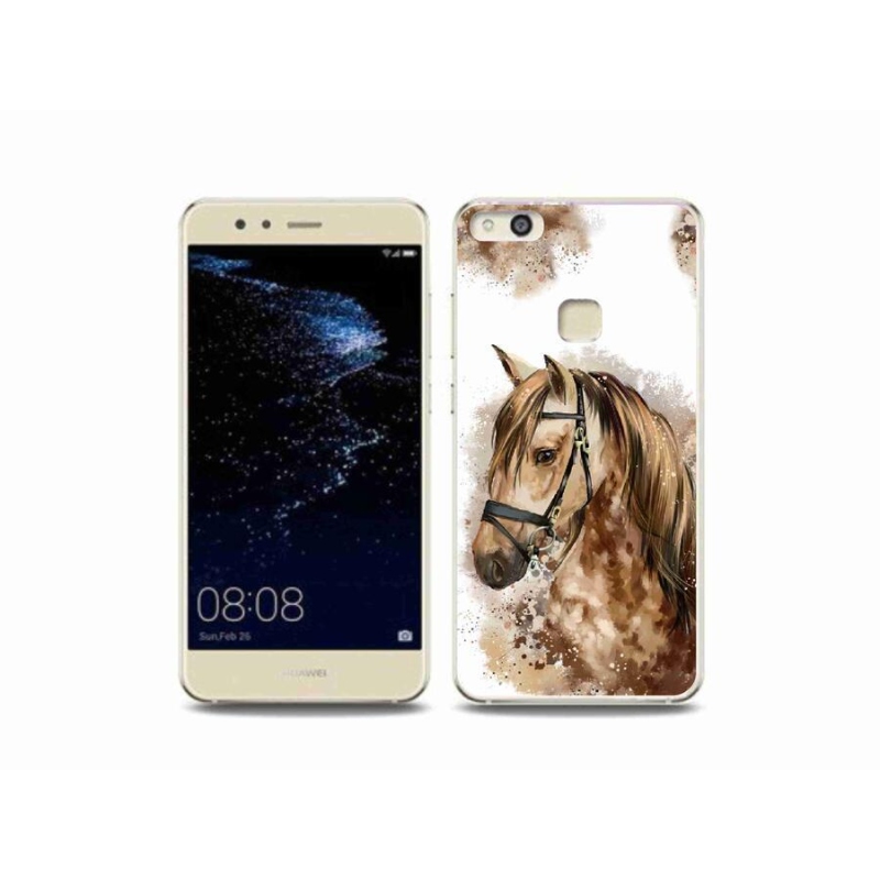 Gelový kryt mmCase na mobil Huawei P10 Lite - hnědý kreslený kůň