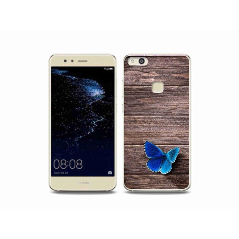 Gelový kryt mmCase na mobil Huawei P10 Lite - modrý motýl 1