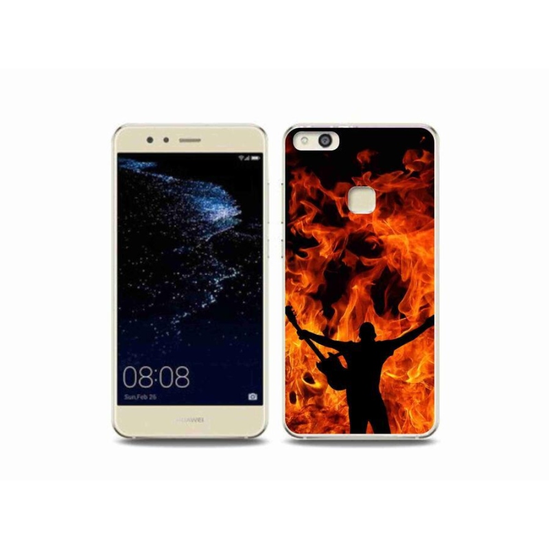 Gelový kryt mmCase na mobil Huawei P10 Lite - muzikant a oheň