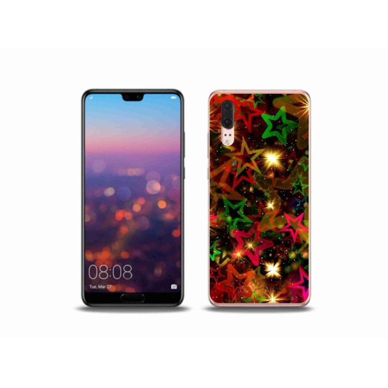 Gelový kryt mmCase na mobil Huawei P20 - barevné hvězdičky