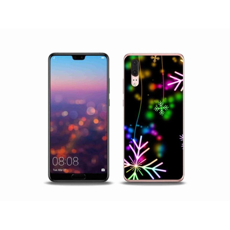 Gelový kryt mmCase na mobil Huawei P20 - barevné vločky