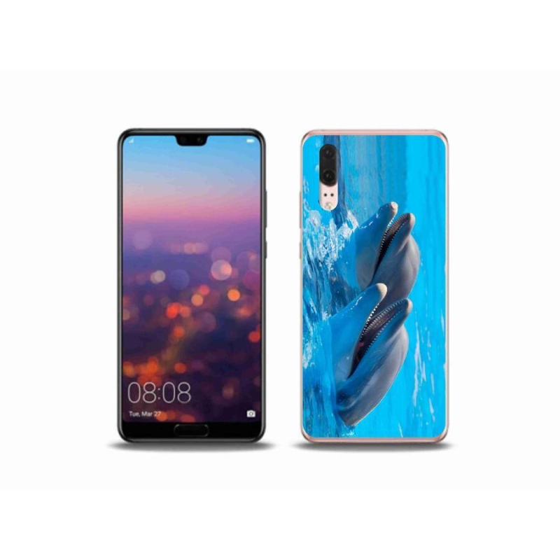 Gelový kryt mmCase na mobil Huawei P20 - delfíni
