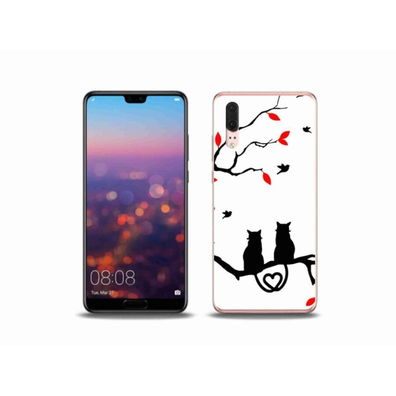 Gelový kryt mmCase na mobil Huawei P20 - kočičí láska