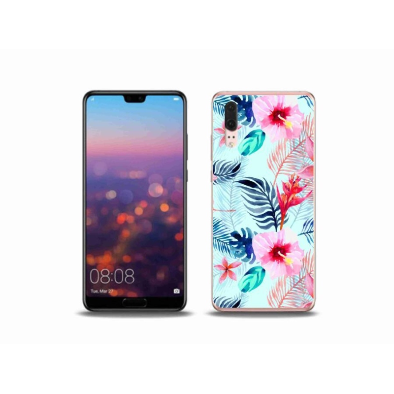 Gelový kryt mmCase na mobil Huawei P20 - květiny