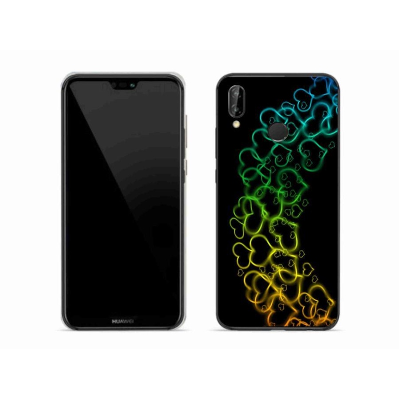 Gelový kryt mmCase na mobil Huawei P20 Lite - barevná srdíčka