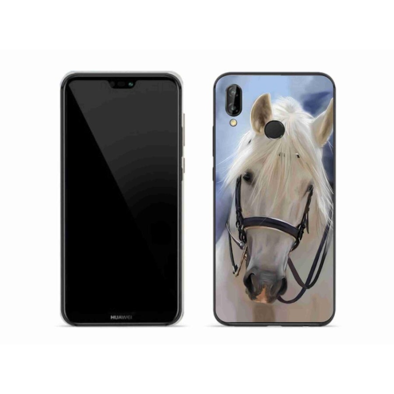 Gelový kryt mmCase na mobil Huawei P20 Lite - bílý kůň