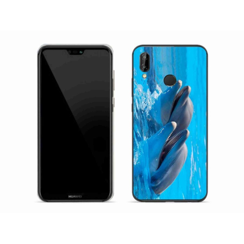Gelový kryt mmCase na mobil Huawei P20 Lite - delfíni