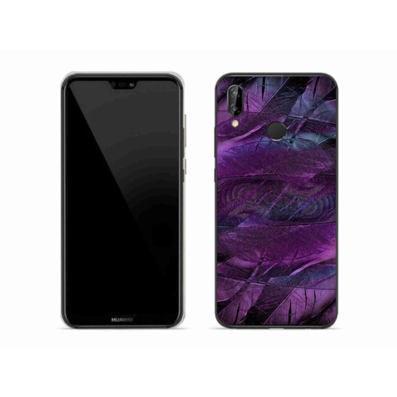 Gelový kryt mmCase na mobil Huawei P20 Lite - fialová pírka