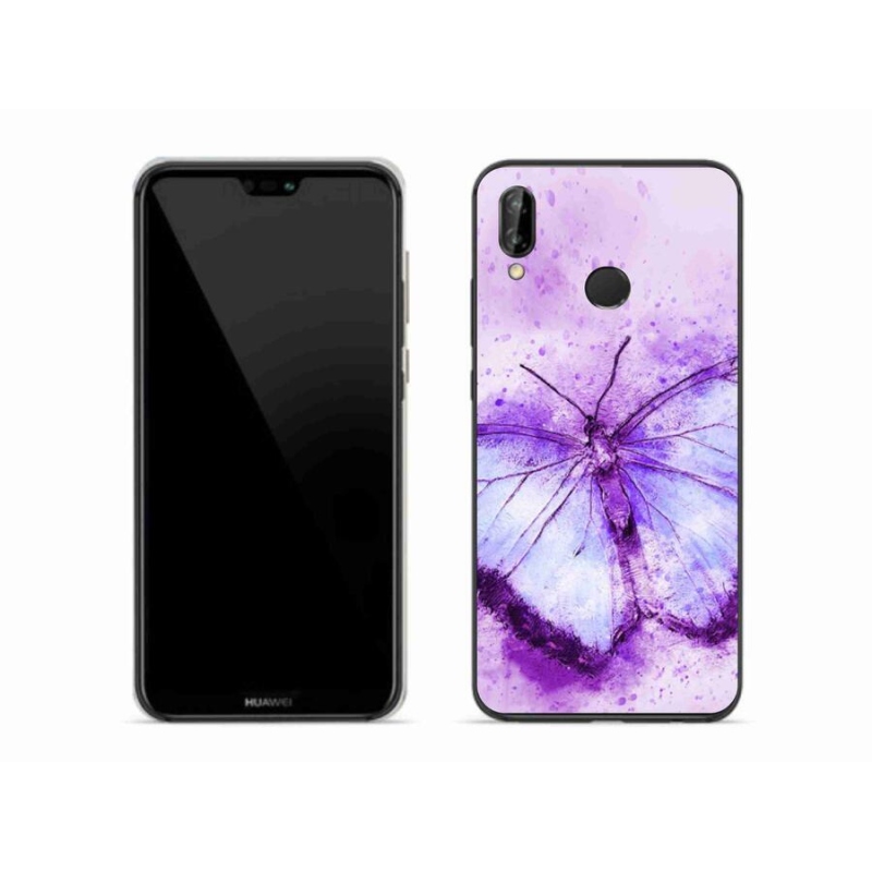 Gelový kryt mmCase na mobil Huawei P20 Lite - fialový motýl