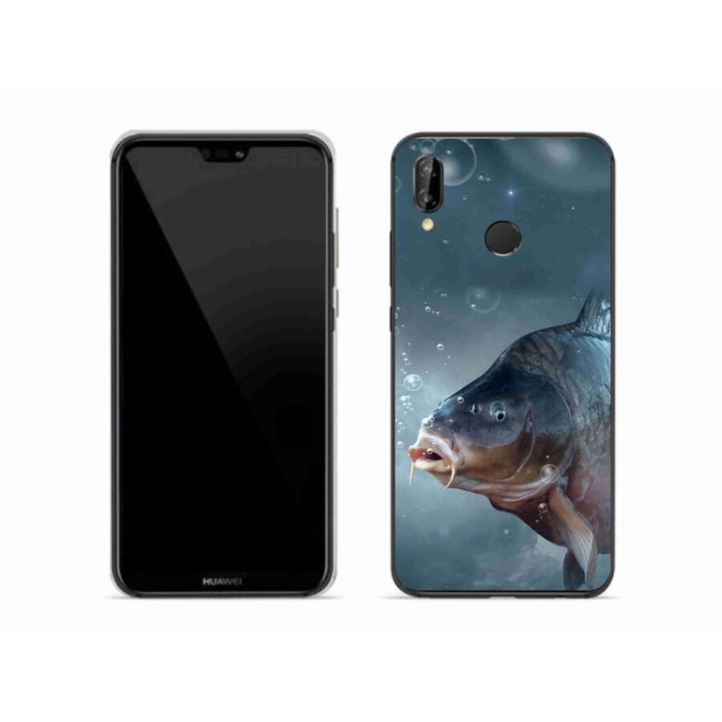Gelový kryt mmCase na mobil Huawei P20 Lite - kapr a bublinky