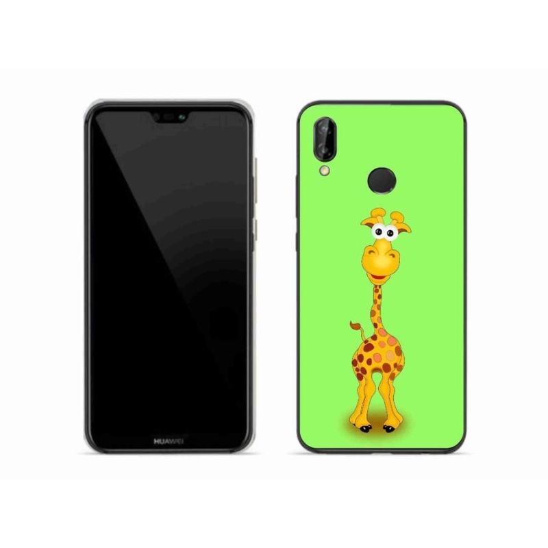 Gelový kryt mmCase na mobil Huawei P20 Lite - kreslená žirafa