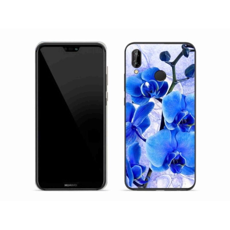 Gelový kryt mmCase na mobil Huawei P20 Lite - modré květy