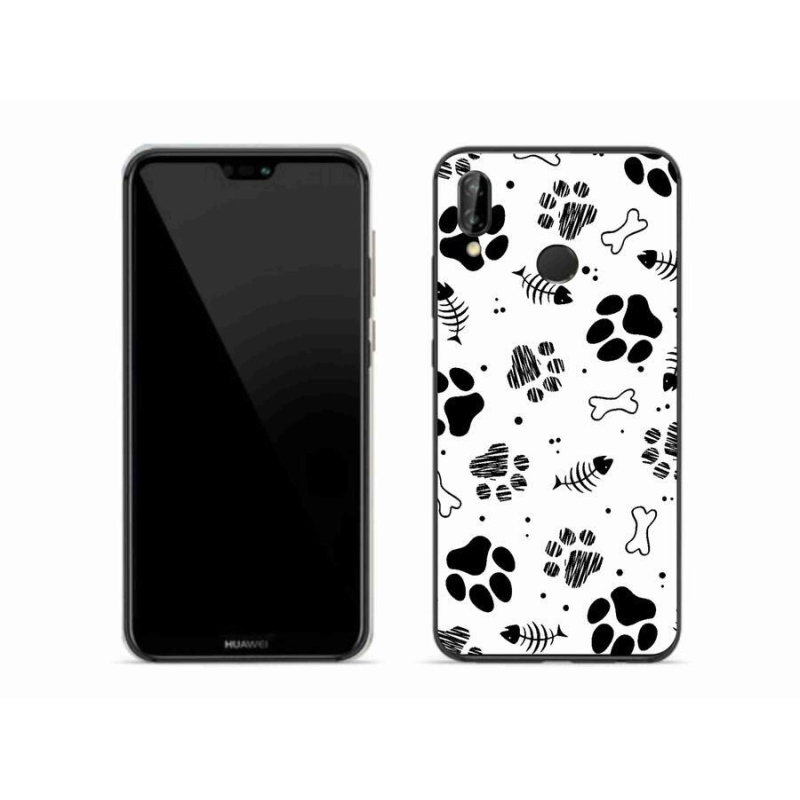 Gelový kryt mmCase na mobil Huawei P20 Lite - psí tlapky 1