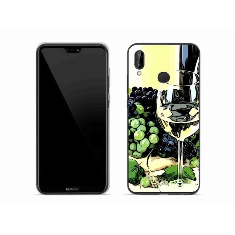 Gelový kryt mmCase na mobil Huawei P20 Lite - sklenka vína
