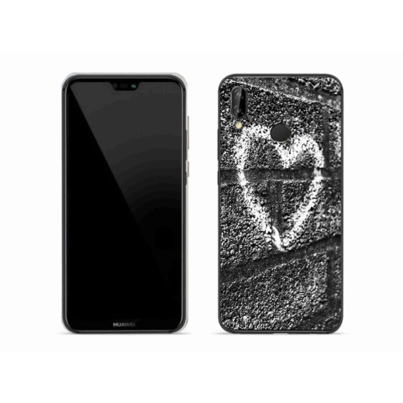 Gelový kryt mmCase na mobil Huawei P20 Lite - srdce na zdi