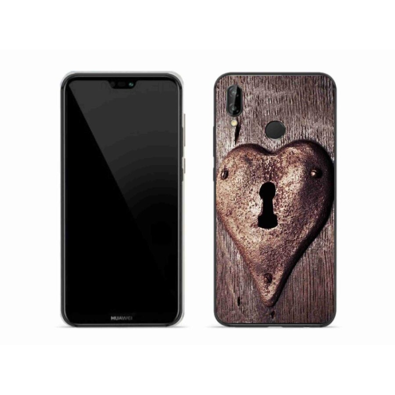 Gelový kryt mmCase na mobil Huawei P20 Lite - zámek ve tvaru srdce