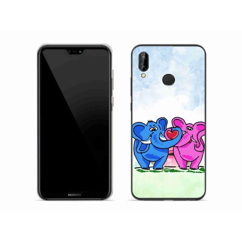 Gelový kryt mmCase na mobil Huawei P20 Lite - zamilovaní sloni