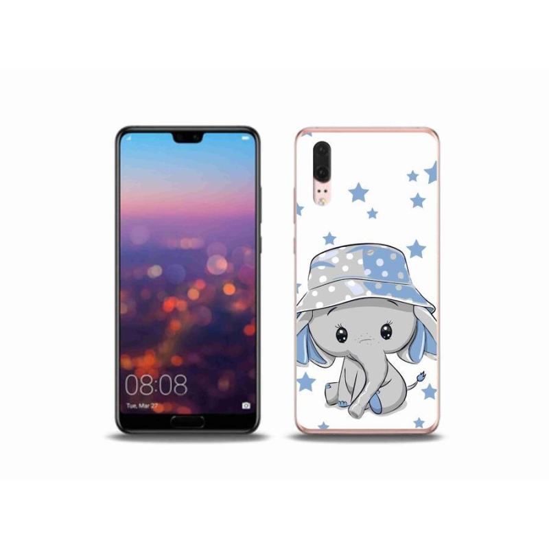 Gelový kryt mmCase na mobil Huawei P20 - modrý slon