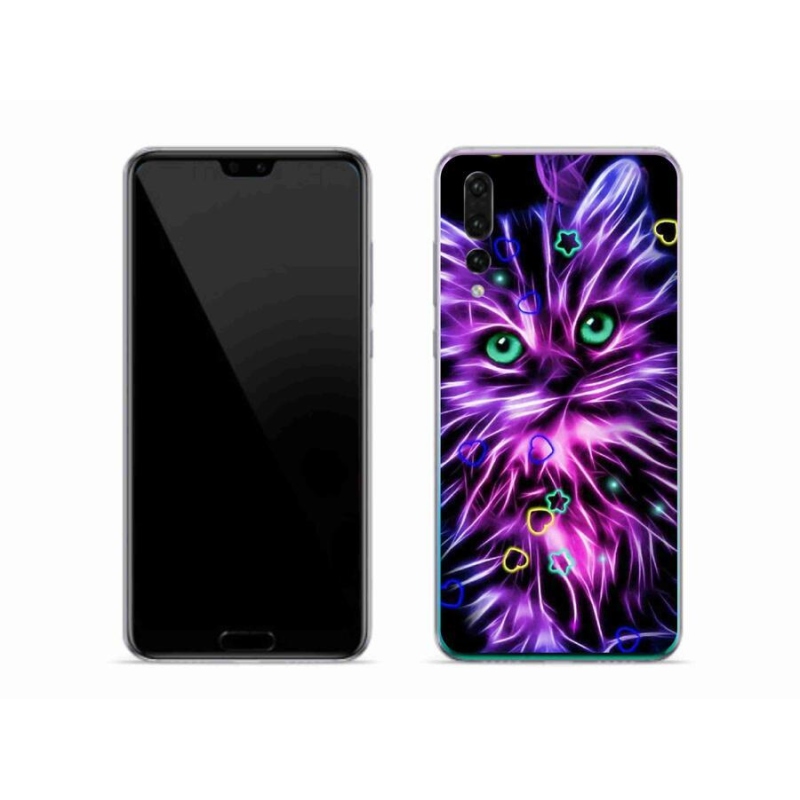 Gelový kryt mmCase na mobil Huawei P20 Pro - abstraktní kočka