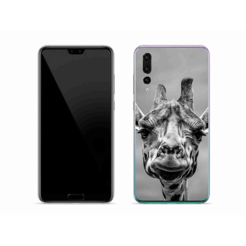 Gelový kryt mmCase na mobil Huawei P20 Pro - černobílá žirafa