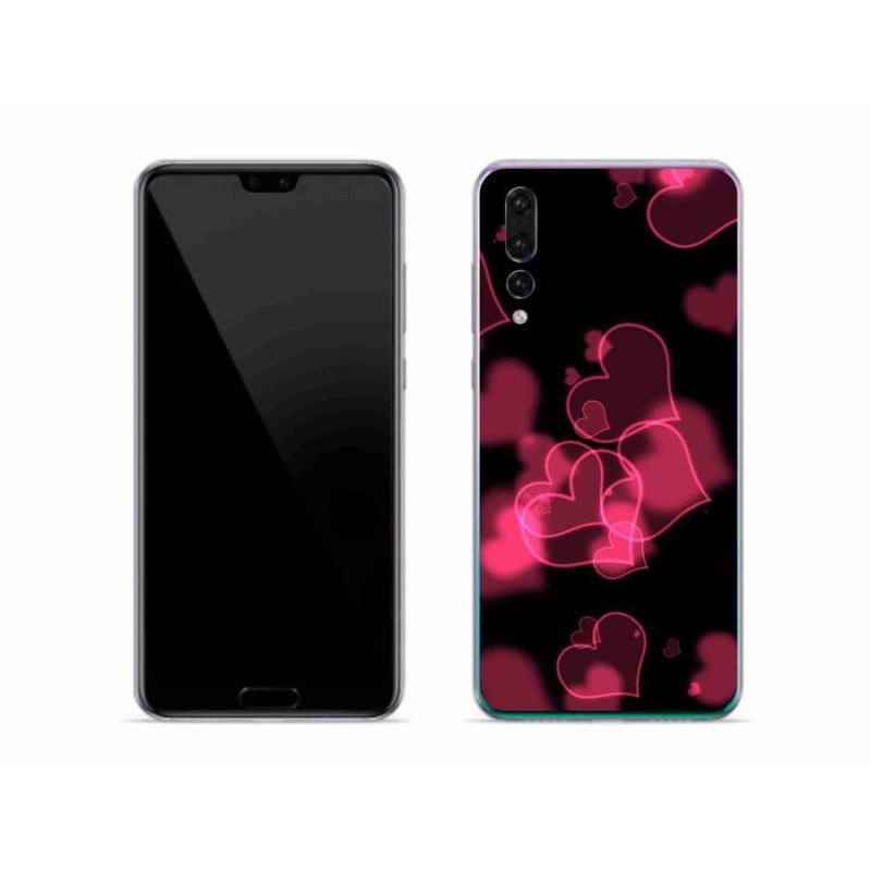 Gelový kryt mmCase na mobil Huawei P20 Pro - červená srdíčka