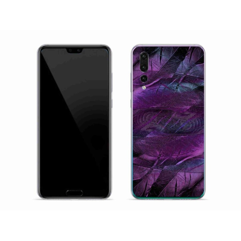 Gelový kryt mmCase na mobil Huawei P20 Pro - fialová pírka