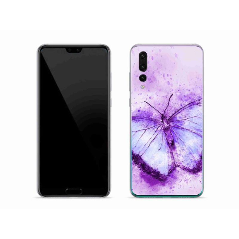 Gelový kryt mmCase na mobil Huawei P20 Pro - fialový motýl