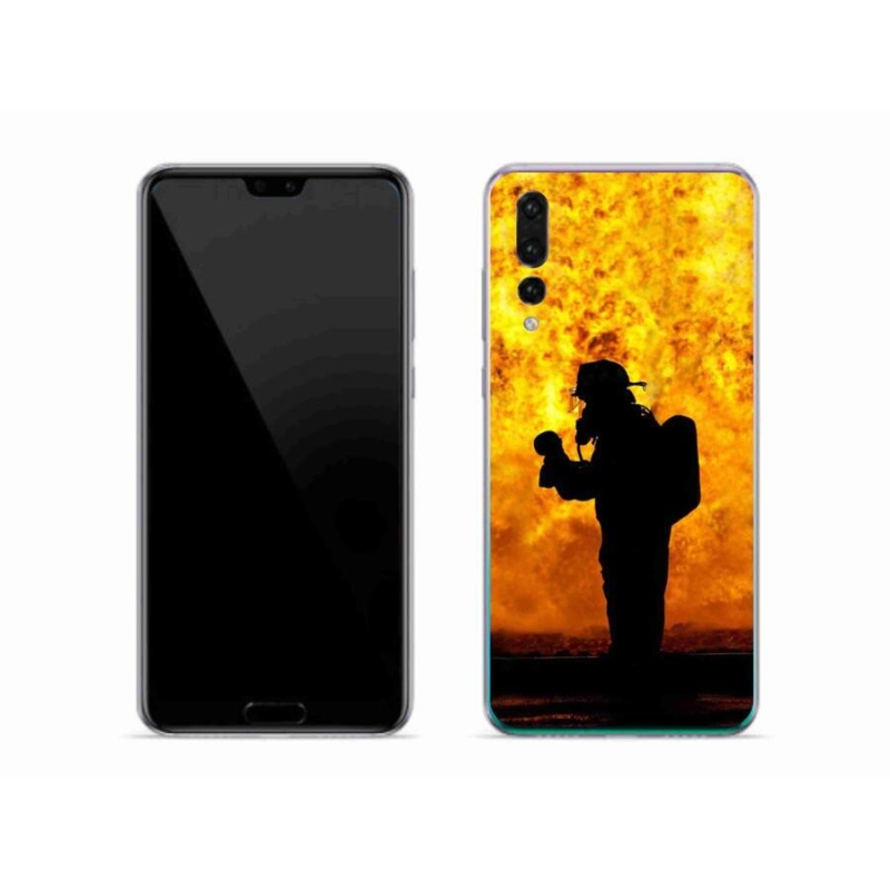 Gelový kryt mmCase na mobil Huawei P20 Pro - hasič