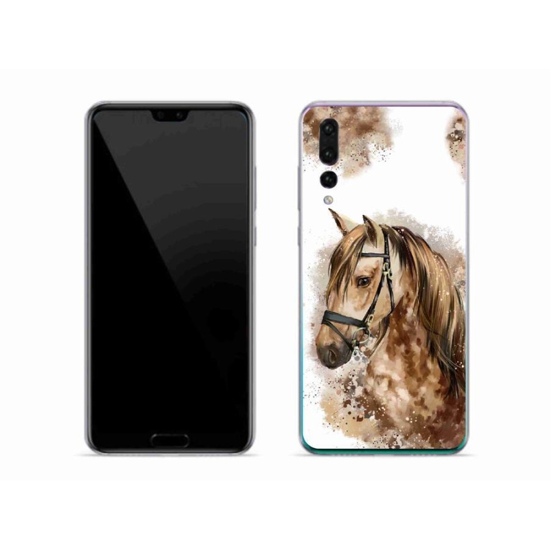 Gelový kryt mmCase na mobil Huawei P20 Pro - hnědý kreslený kůň