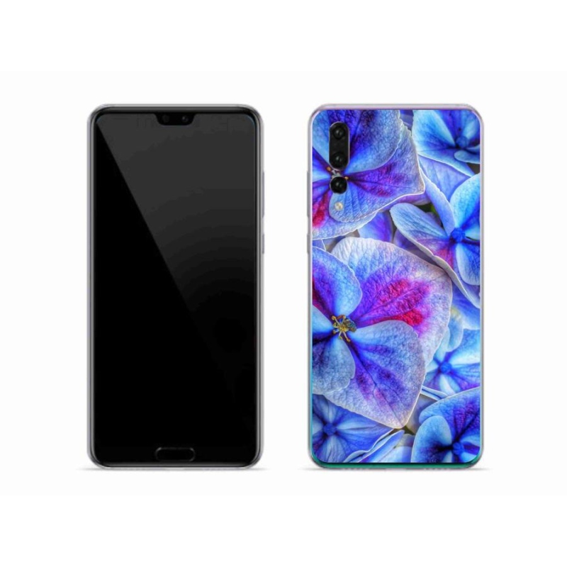 Gelový kryt mmCase na mobil Huawei P20 Pro - modré květy 1