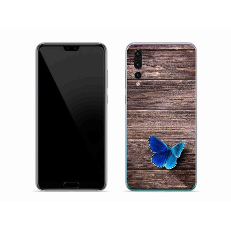 Gelový kryt mmCase na mobil Huawei P20 Pro - modrý motýl 1