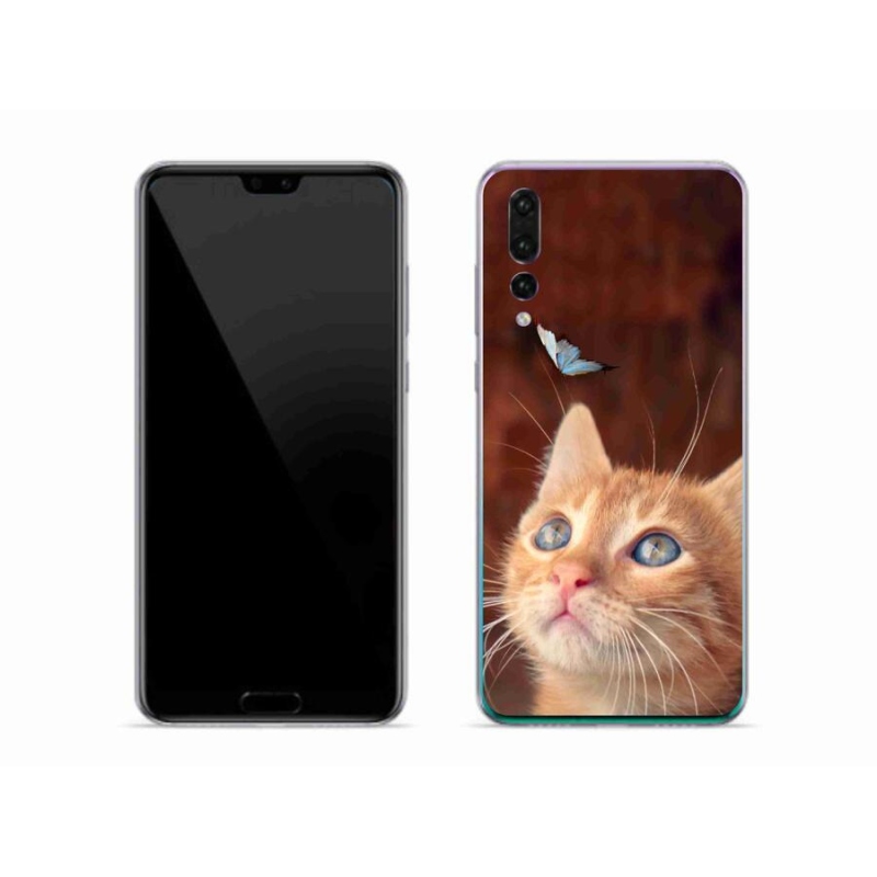 Gelový kryt mmCase na mobil Huawei P20 Pro - motýl a kotě